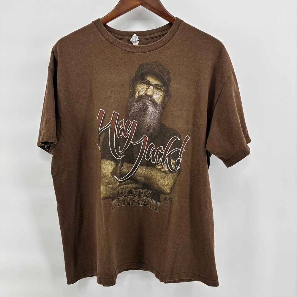 Duck Dynasty Hey Jack Uncle Si Robertson Brown Graphic T-Shirt Mens XL Delta